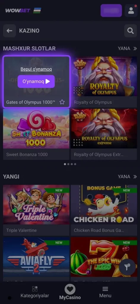 asosiy wowbet slot