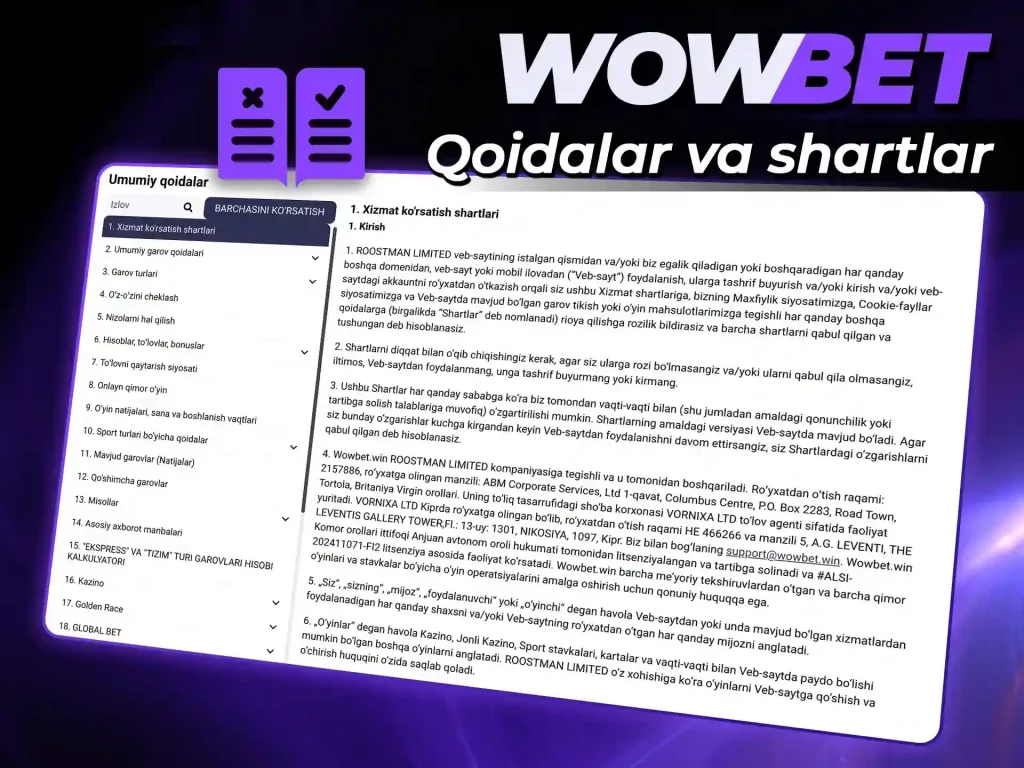 wowbet qoidalar