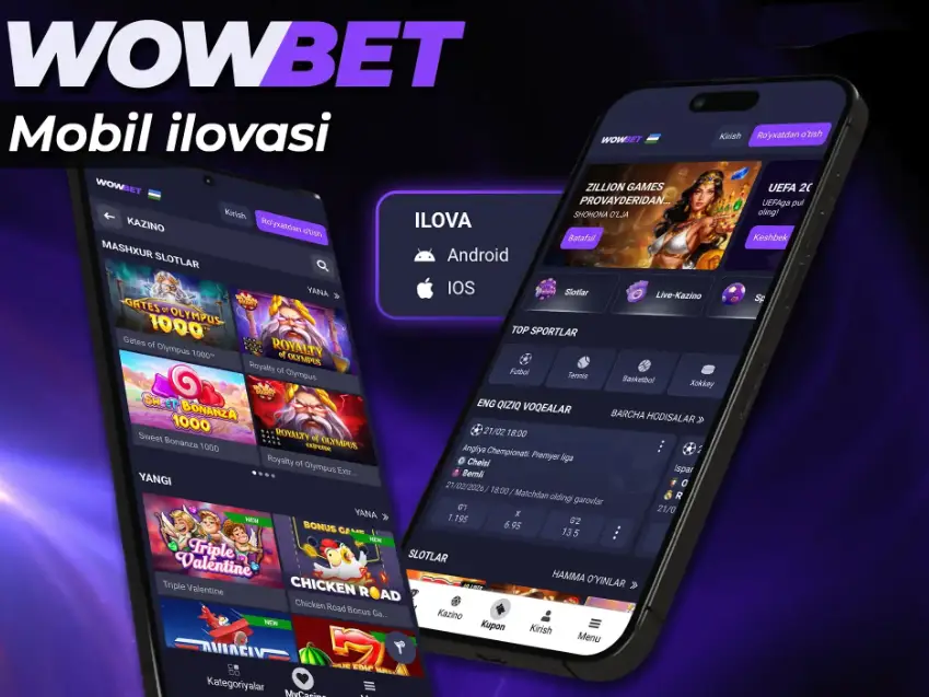 Android va iOS qurilmalari uchun Wowbet mobil ilovasi orqali o'ynashni boshlang